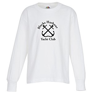 Fruit of the Loom Heavy Cotton LS T-Shirt - Youth - Screen - White Main Image
