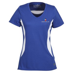 A-Game Wicking V-Neck T-Shirt - Ladies' - Emb - Closeout Main Image