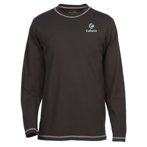 Contrast Stitch Tagless Long Sleeve T-Shirt - Closeout Main Image