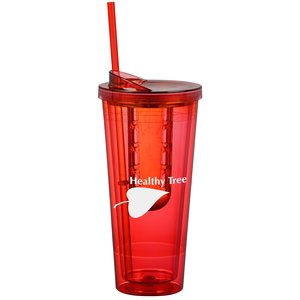 Fruit Infuser Double Wall Tumbler with Straw - 20 oz - 24 hr Main Image