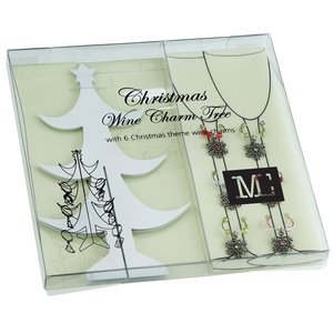 Holiday Tree Wine Charm Set - Closeout Main Image