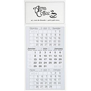 Commercial 3 Month View Calendar - French/English Main Image