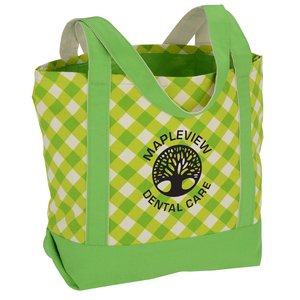 Designer Accent Gusseted Tote Bag - Gingham Main Image