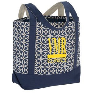Designer Accent Gusseted Tote Bag - Sailing Compass Main Image