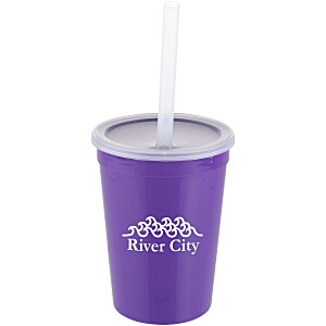 Value Stadium Cup with Lid & Straw - 12 oz. Main Image