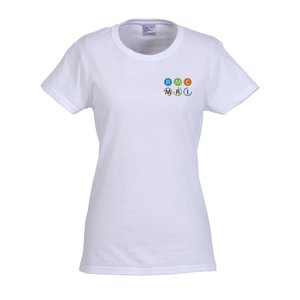 Gildan Heavy Cotton T-Shirt - Ladies' - Embroidered - White Main Image