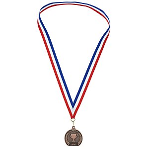 Econo Medal - Flat Bottom with Red, White & Blue Ribbon Main Image