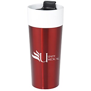 Glossy Stainless Ceramic Tumbler - 16 oz. - Closeout Main Image
