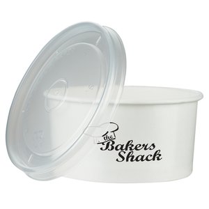Paper Food Container - 6 oz. - with Flat Lid Main Image