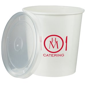 Paper Food Container - 16 oz. - Tall - with Flat Lid Main Image