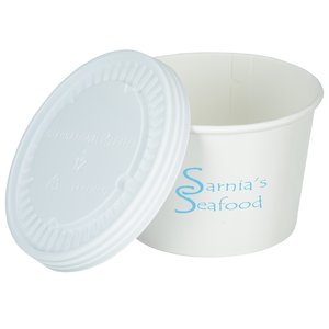 Paper Food Container - 12 oz. - with Flat Lid Main Image