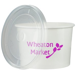 Paper Food Container - 16 oz. - Squat - with Flat Lid Main Image