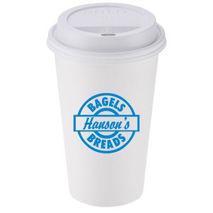 Paper Hot/Cold Cup - 16 oz. with Traveler Lid Main Image
