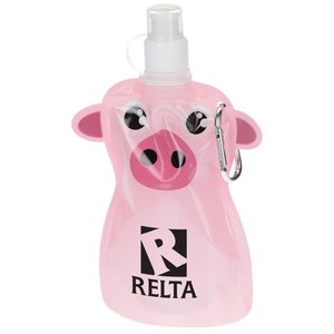 Paws and Claws Foldable Bottle - 12 oz. - Pig Main Image