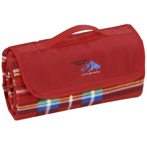 Roll-Up Blanket - Red/Blue Plaid with Red Flap Main Image