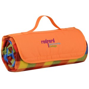 Roll-Up Blanket - Orange Plaid with Orange Flap Main Image