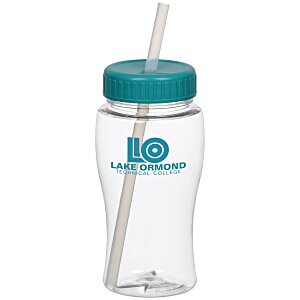 Clear Impact Poly-Pure Lite Bottle with Straw Lid - 18 oz. Main Image