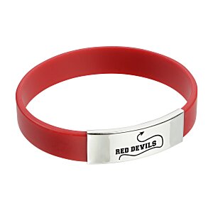 Silicone Wristband with Metal Accent Main Image