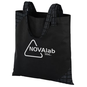 Polypro Printed Accent Tote - Plaid Main Image