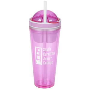 Double Wall Snack Cup with Straw - 16 oz. Main Image