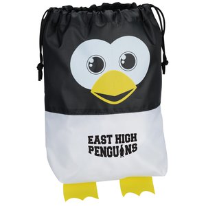 Paws and Claws Drawstring Gift Bag - Penguin Main Image