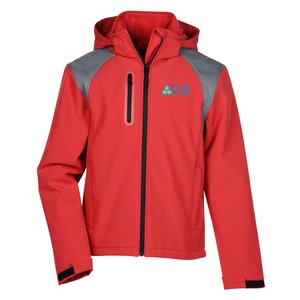 Contrasting Colour Hooded Soft Shell Jacket - Men's Main Image