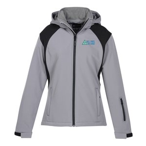 Contrasting Colour Hooded Soft Shell Jacket - Ladies' Main Image