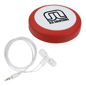 Puck Ear Bud Wrap with Ear Buds  - Closeout Main Image