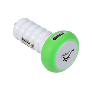 Colour Ring Dual Port USB  Car Charger - 24 hr Main Image