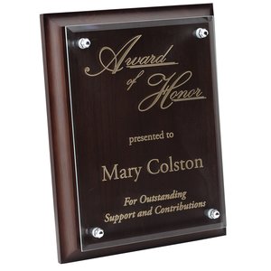 Walnut Finished Plaque with Jade Glass Plate - 9" Main Image