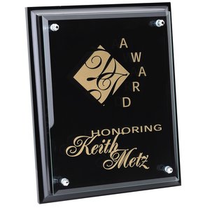 Black Finished Plaque with Jade Glass Plate - 10" Main Image