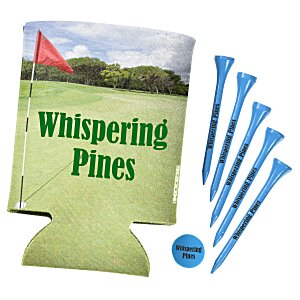 Collapsible Koozie® Golf Tee Kit - Full Colour Main Image