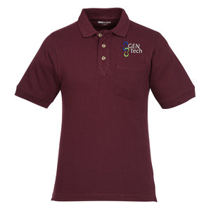 Classic Combed Cotton Pique Polo with Pocket Main Image