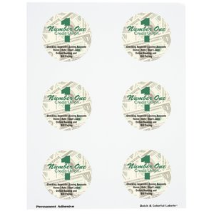 Quick & Colourful Perforated Sheeted Label - Circle - 2-1/2" Main Image