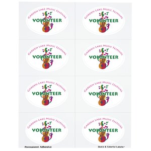 Quick & Colourful Perforated Sheeted Label - Oval - 2" x 3" Main Image