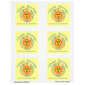 Quick & Colourful Perforated Sheeted Label - Square- 2-3/4" x 2-3/4" Main Image