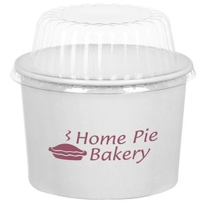 Paper Food Container - 16 oz. - Squat - with Dome Lid Main Image