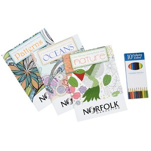 Stress Relieving Adult Colouring Book Gift Set Main Image