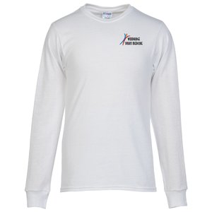 Jerzees Dri-Power 50/50 LS T-Shirt - Men's - White - Embroidered Main Image