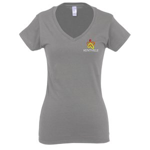 Gildan Softstyle V-Neck T-Shirt - Ladies' - Colours - Embroidered Main Image