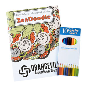 Stress Relieving Adult Colouring Book & Pencils - Zen Doodle Main Image