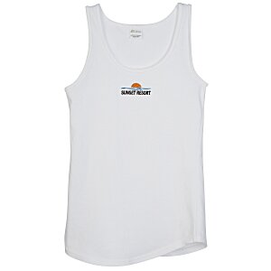 Everyday Cotton Tank Top - Ladies' - White - Embroidered Main Image