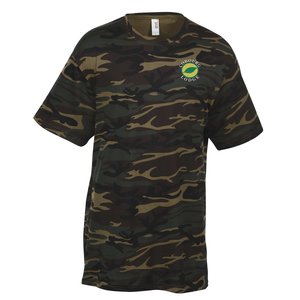 Anvil Camouflage Cotton T-Shirt - Embroidered Main Image