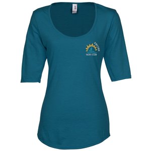 Anvil Tri-Blend Scoop Neck 1/2-Sleeve T-Shirt - Ladies' - Embroidered Main Image