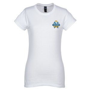 M&O Fine Jersey T-Shirt - Ladies' - White - Embroidered Main Image