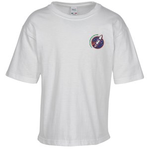 M&O Ringspun Cotton T-Shirt - Youth - White - Embroidered Main Image