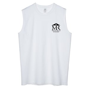 M&O Ringspun Cotton Sleeveless T-Shirt - White - Screen Main Image