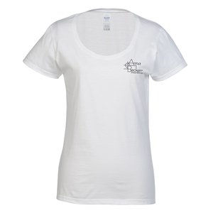 Gildan Softstyle Scoop Neck T-Shirt - Ladies' - White - Screen Main Image