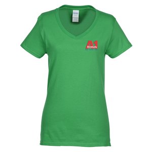 Gildan Heavy Cotton V-Neck T-Shirt - Ladies' - Embroidered - Colours Main Image