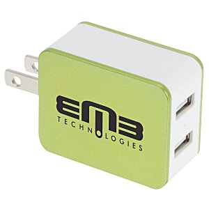 2 Port USB Folding Wall Charger - Metallic Main Image